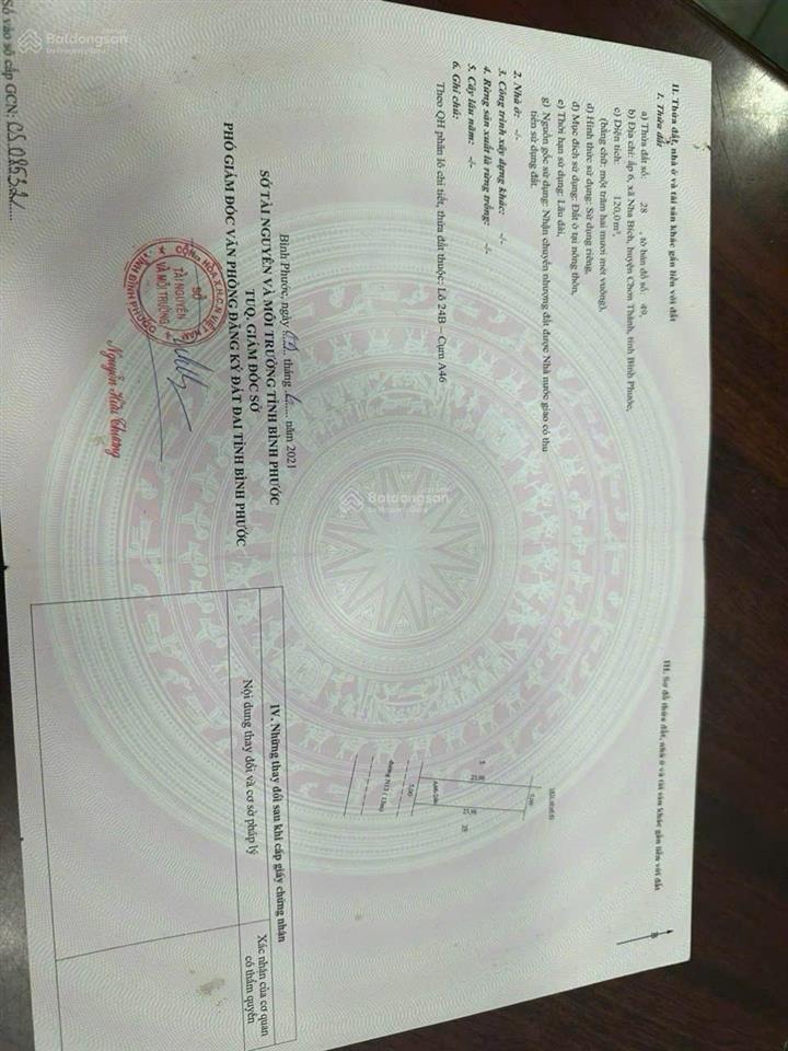 Bán đất tại nha bích, chơn thành, bình phước, 360 triệu, 120m2, giá tốt, view đẹp