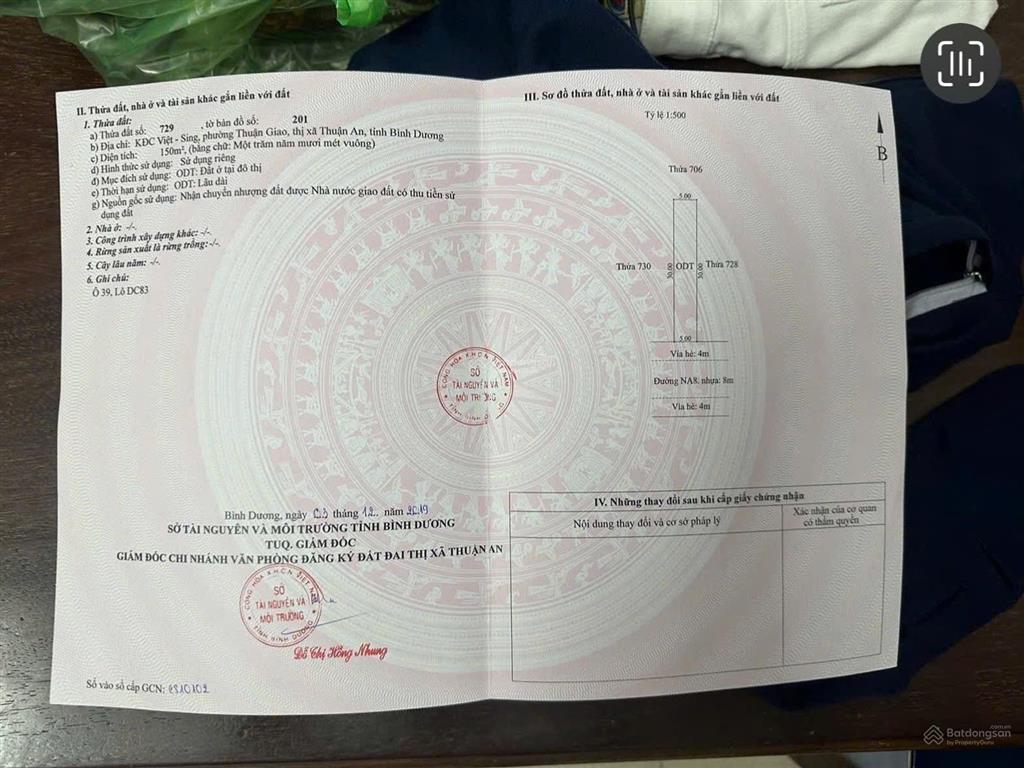 Bán đất na8, 4,85 tỷ, 150m2, p thuận giao, thủ dầu một, bình dương, bao đẹp