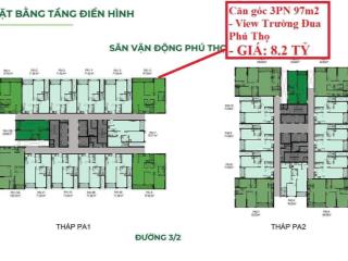 Booking căn hộ the park avenue 3pn tầng cao view trường đua phú thọ tuyệt đẹp dự kiến chỉ 8.1 tỷ