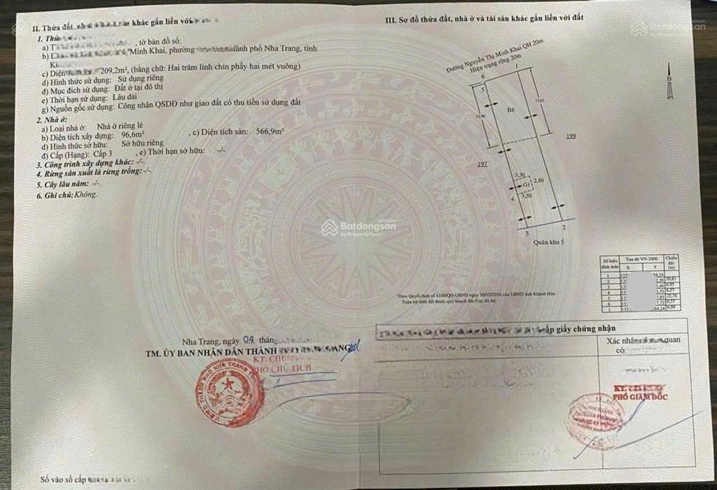 Nhà nguyễn thị minh khai tttp cách biển 500m, dt 210m2 xây 6 tầng đã hoàn công, p. tân lập giá tốt