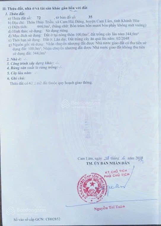 Bán đất đẹp tại thủy triều, cam hải đông, cam lâm, khánh hòa, giá tốt, 444m2