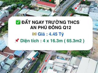 Đất mặt tiền rạch an phú đông 9, vị trí thoáng mát, tiềm năng đầu tư