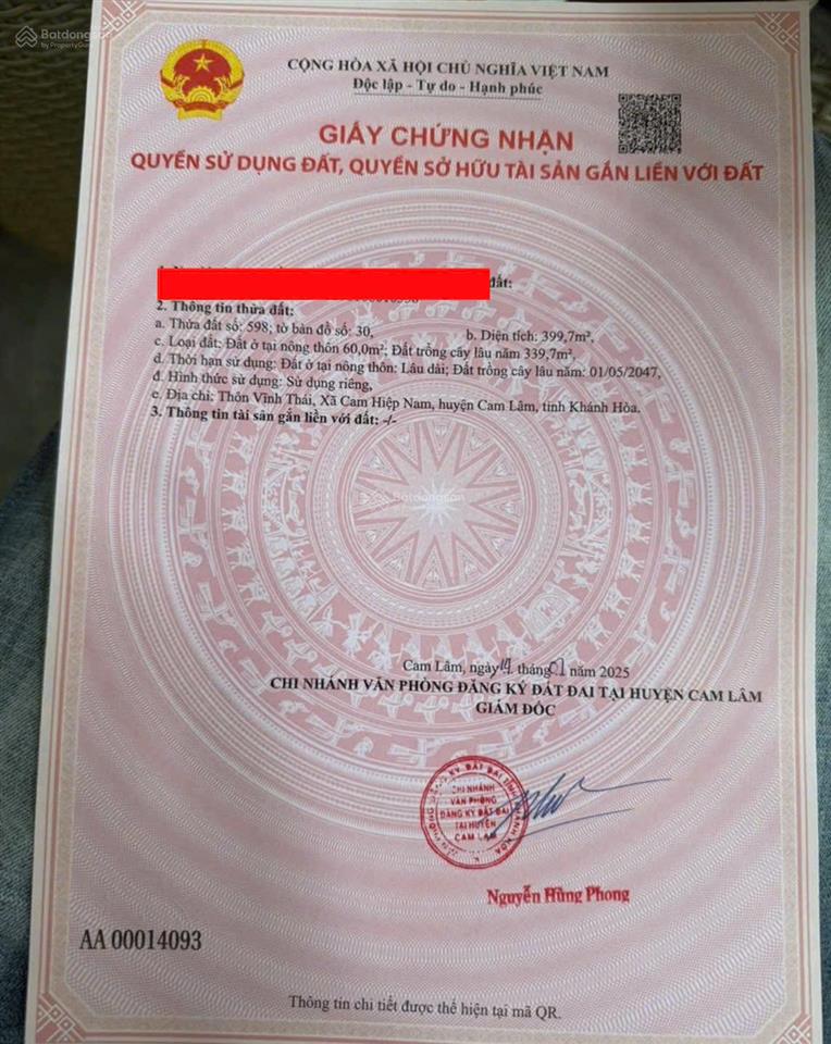 Cần bán gấp đất có thổ cư đường nhựa 16m khu dân cư cam hiệp nam. 0798 347 ***