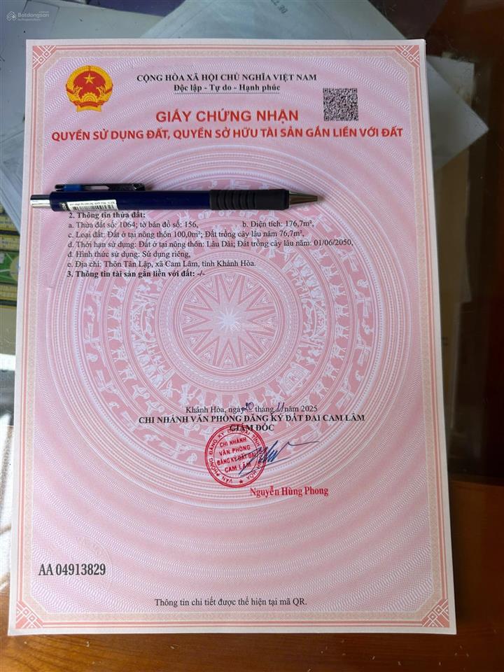 Chính chủ cần ra nhanh đất ở khu dân cư cam thành bắc.  079834762)