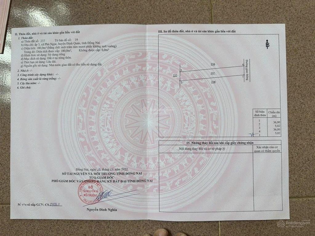 Chính chủ bán lô đất đẹp phú ngọc, dt 180m2, đầy đủ pháp lý 0775 774 ***