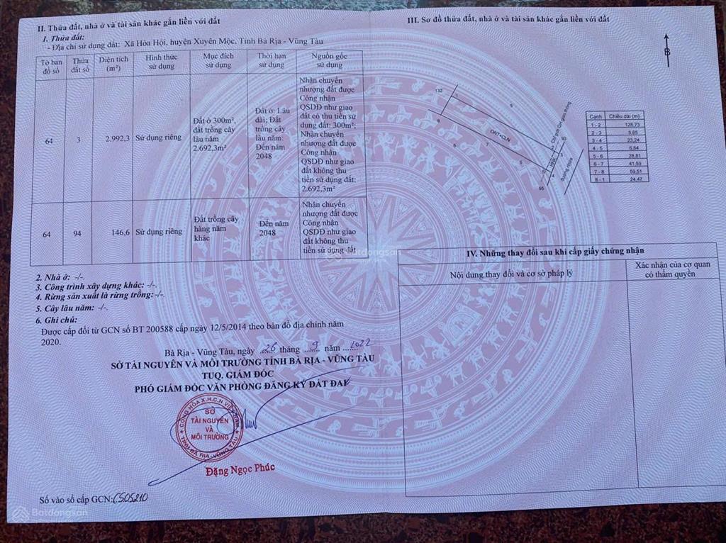 Chính chủ bán đất 10.500m² giá 19 tỷ, tỉnh lộ 329 hòa hội, xuyên mộc, bà rịa vũng tàu