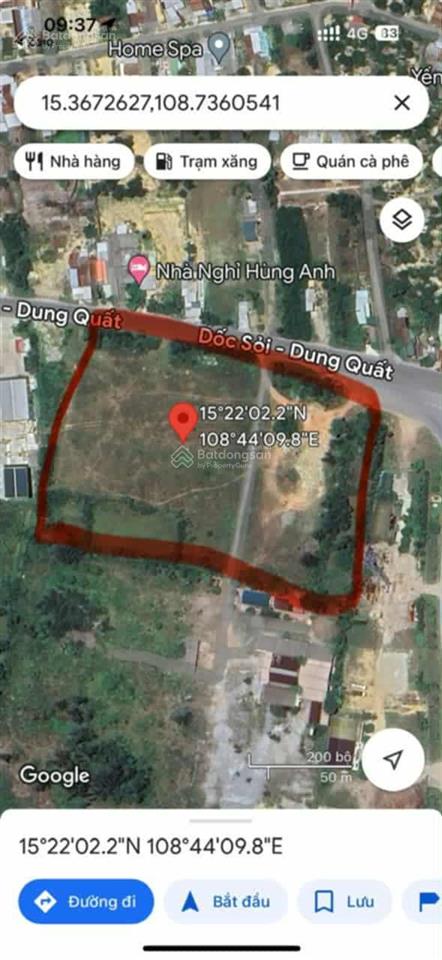 Đất công nghiệp khu kinh tế dung quất hơn 2 ha, 3 mặt tiền đường thích hợp kho xưởng kinh doanh cn