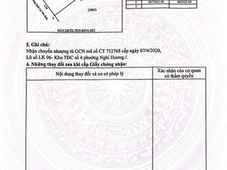 Bán lô đất đẹp cửa lò khu tái định cư nghi hương mặt đường ven biển quốc gia chỉ 6,1 tỷ