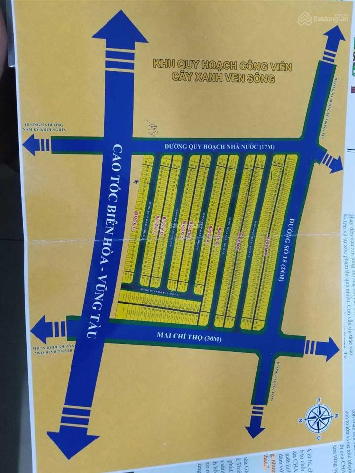 Cần bán lô đất 126m2 dự án thành đô river park, thành phố bà rịa, giá 1.65 tỷ(tl) a an 0984 459 ***