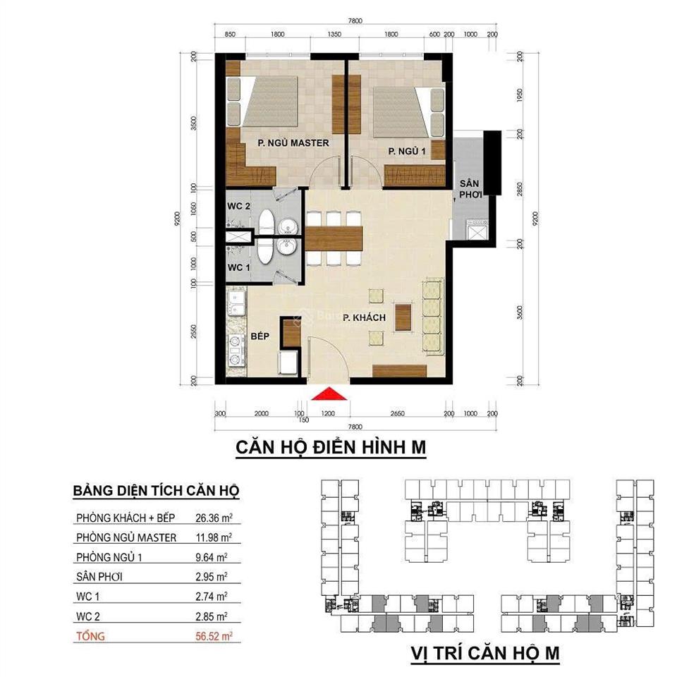 Bán ch 2pn + 2wc, 65m2, green river  phạm thế hiển, q8, tp.hcm, 2,6 tỷ , sổ chờ sẵn