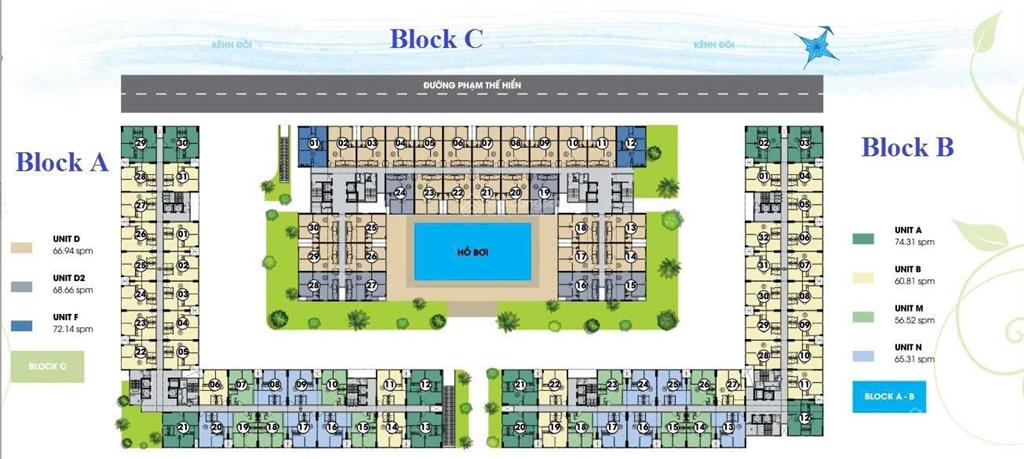 Bán ch 2pn + 2wc, 65m2, green river  phạm thế hiển, q8, tp.hcm, 2,6 tỷ , sổ chờ sẵn