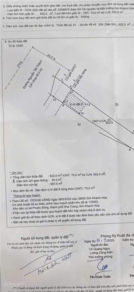 Bán nhanh lô đất 622m2 mt nguyễn tất thành, xã phước đồng, vị trí cực hiếm, duy nhất 1 lô