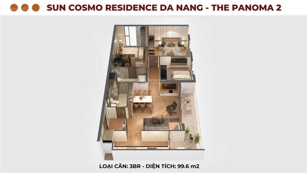 Siêu phẩm căn góc 3pn 99,6m2 panoma 2 view 360 độ pháo hoa  sông hàn  biển  khu danang downtown