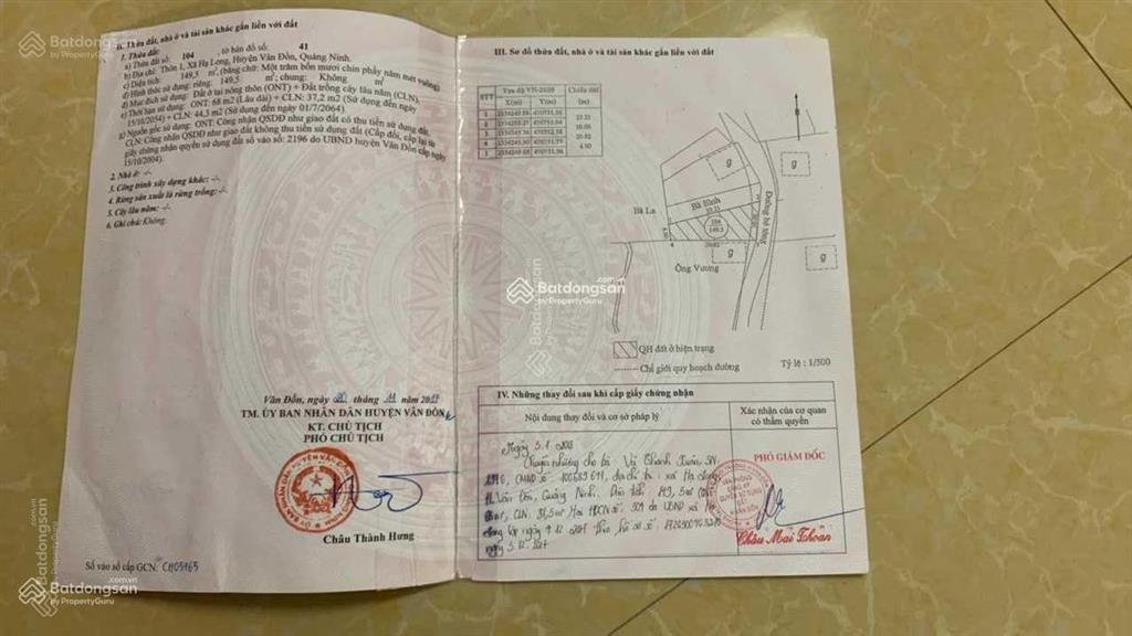 Cc bán đất sổ đỏ 150m2 gần ceo vân đồn