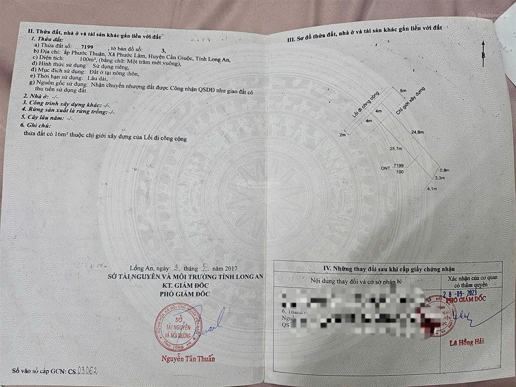 Bán nhà sổ hồng riêng 1 trệt 1 lầu 3pn 2 toilet diện tích 4x25m (100m2) phước lâm cần giuộc long an