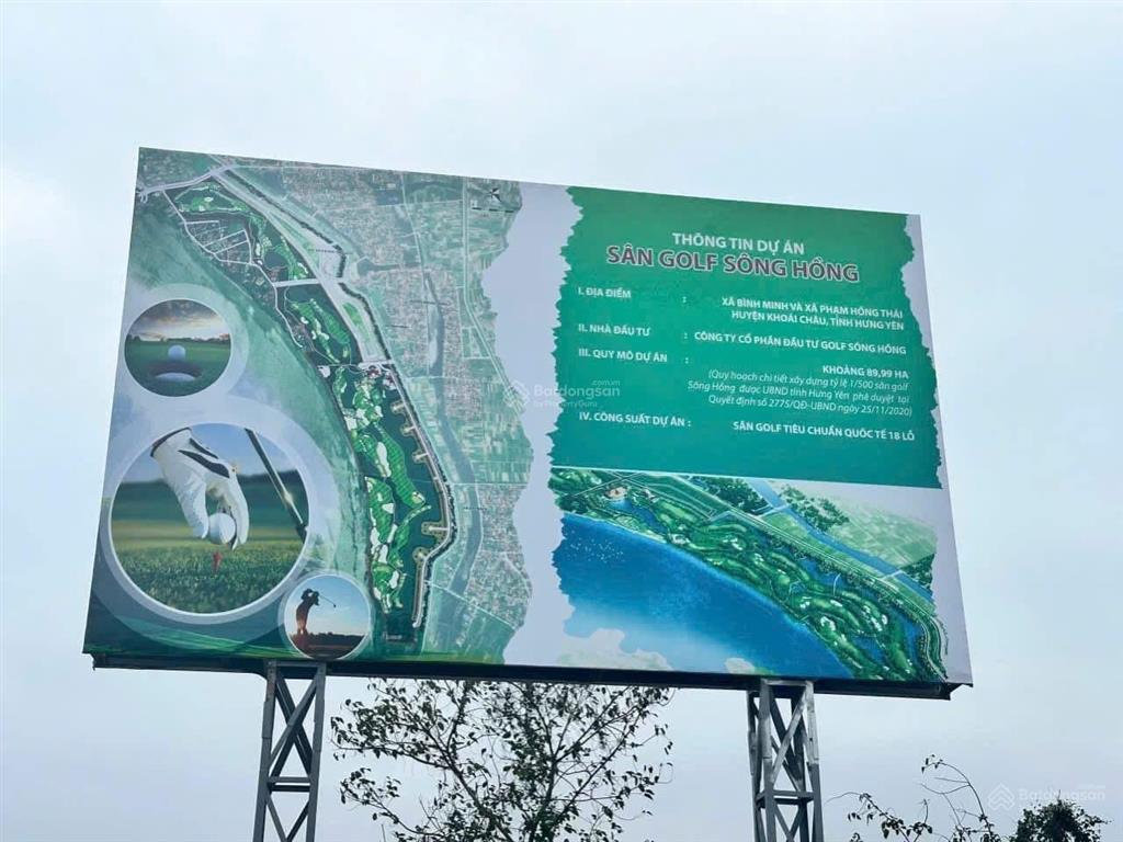 Đấu giá hàm tử, khoái châu 120m2, mt 6m, ngay đường di sản, dự án sân golf trump internationlal