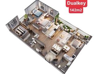 Hót chỉ bỏ ra hơn 7 tỷ sở hữu căn hộ dualkey 142m2 4 ngủ tại wisteria  hoài đức