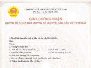 Bán đất phân lô, đô thị mới phường hoa lư, ninh bình, giá 5,45 tỷ,  0966 661 ***