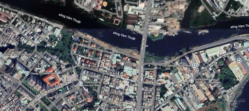 Bán nhà gần bờ sông đnag thi công tại nguyễn oanh, 20.4 tỷ, 220m2, mặt tiền 14m, ngõ 12m, view đẹp