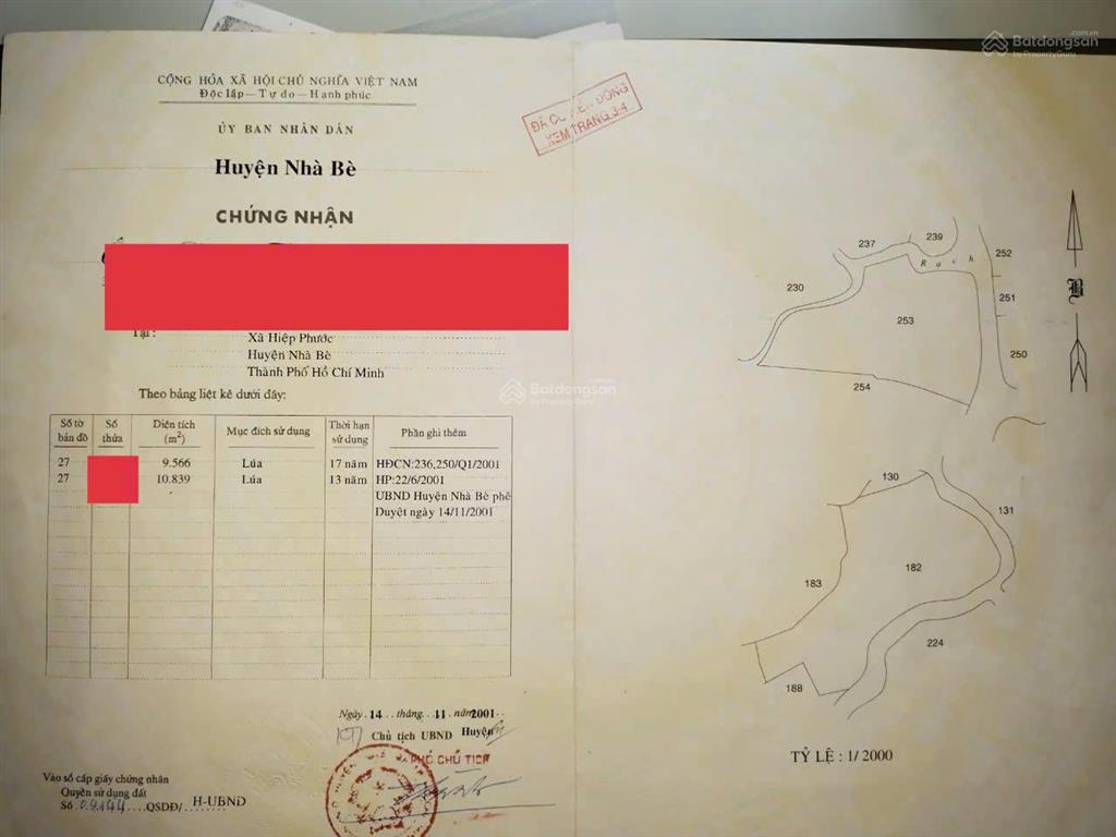 Bán đất lang, đất nông nghiệp. hiệp phước nhà bè. 800/1000m2
