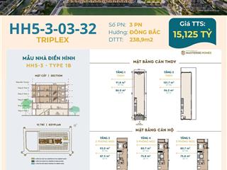 Masteri sky quarter siêu pham triplex đáng nhất đan phượng| 254,4 3tầng 3pn15,xtỷ| view vip