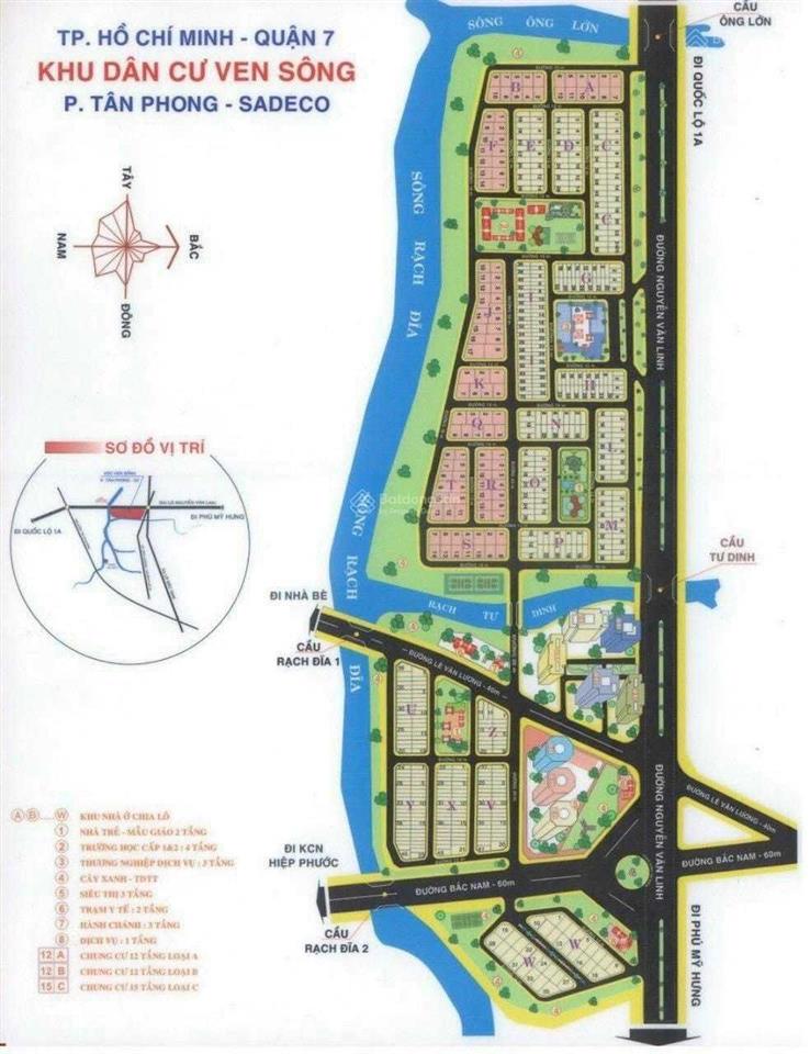 Bán đất nền nhà phố 5x18m giá 13.5 tỷ, biệt thự 7x18m, giá 17 tỷ, kdc sadeco ven sông