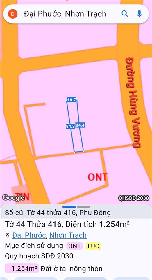 Chủ gửi bán miếng đất 1 sẹc đường hùng vương giá rẻ nhất khu vực