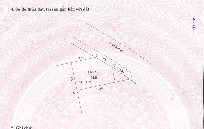 Chính chủ bán nhanh nhà liền kề lk4 lô góc có sổ đỏ, mặt đường 20 m tràng an. phù hợp kinh doanh