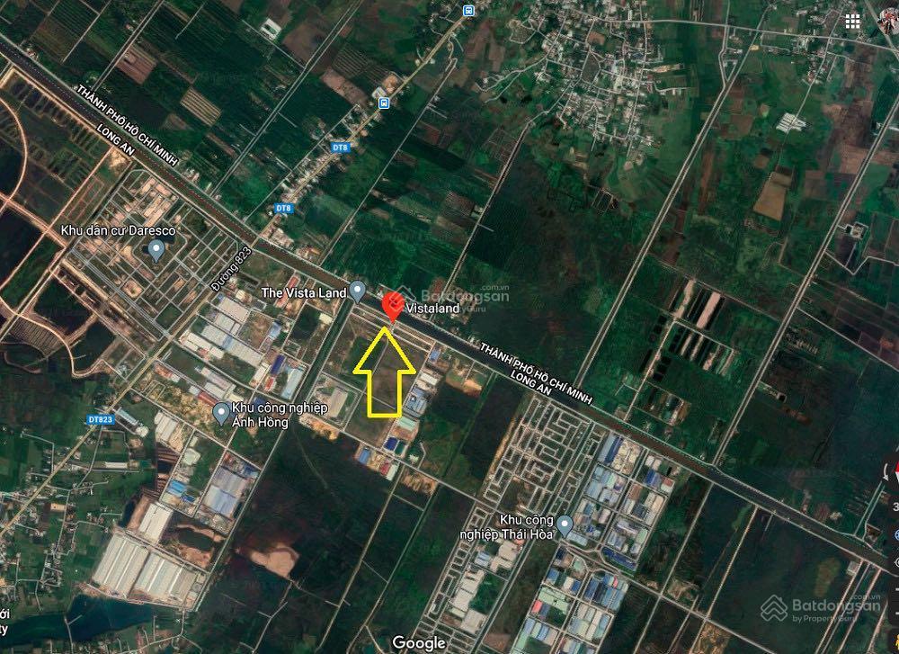 Lô đất 2 mặt tiền, nằm ở trung tâm dự án vista land, đức hòa, giá tốt thời điểm hiện tại