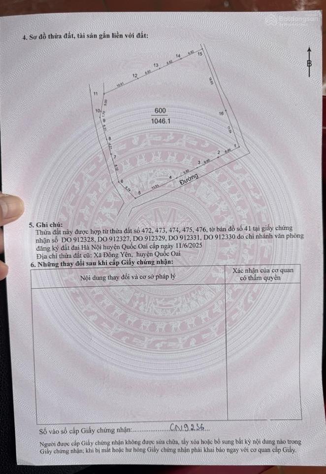 Hàng đẹp chính chủ em dt 1.046m2, có 850m2 thổ cư, lô góc 3 mặt tiền, đất tại yên thái  phú cát