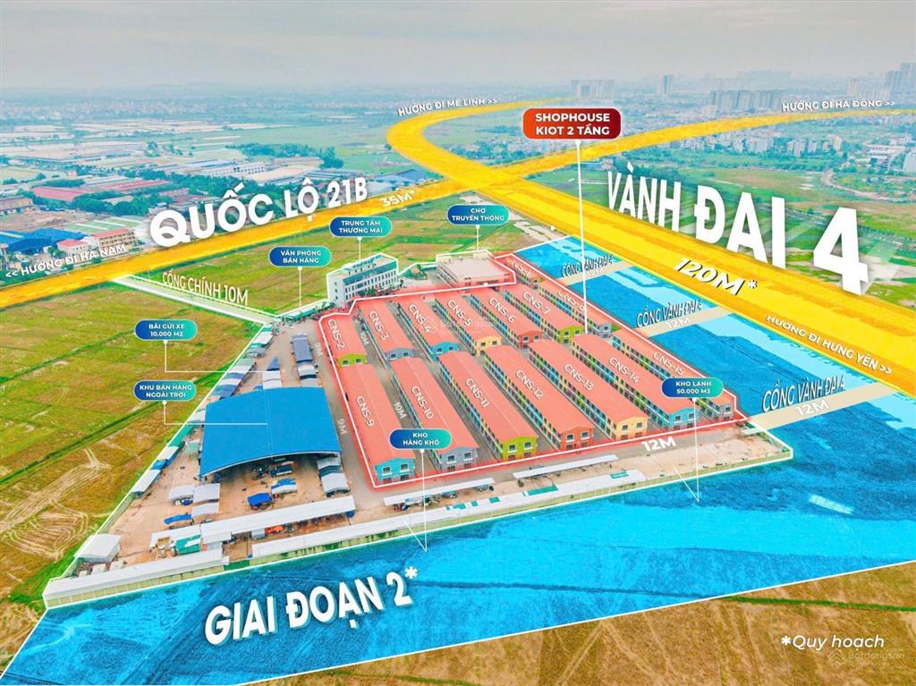 Bán shophouse 24m2 chợ đầu mối nam hà nội, đường 10m, gần vđ4 và ql21b, ccn thanh oai, giá tận gốc