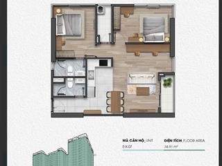 Chuyển nhượng căn hộ 2pn + 1 tại plaza 3 fpt city đà nẵng. đông nam, tầng trung, view biển