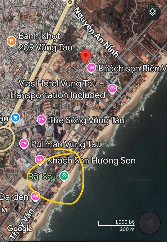 Đất biệt thự 147m2 cách bãi tắm thuỳ vân vũng tàu 200m lô góc 2mặt tiền thổ cư toàn bộ