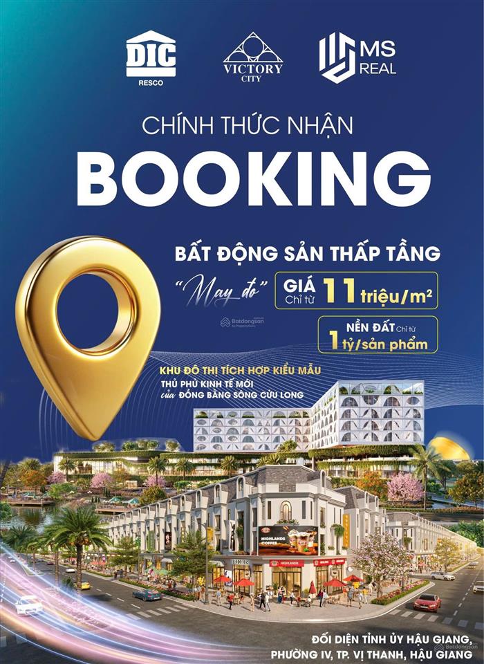 Bán đất nền dự án dic victory city, tp. vị thanh, hậu giang  giá chỉ 1.14 tỷ/lô  đã có sổ hồng