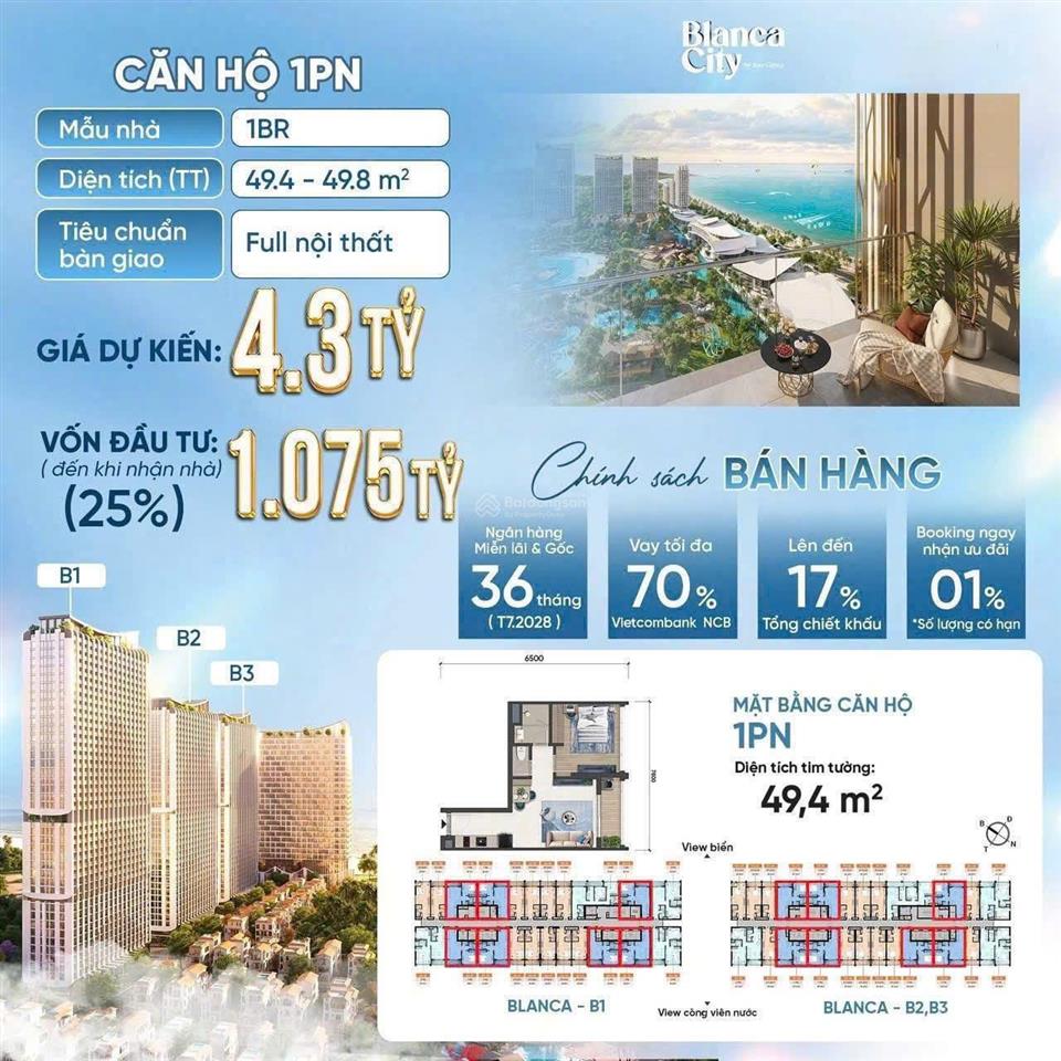 Căn hộ 60m2, 1pn/ + beacon  sungroup vũng tàu | sở hữu lâu dài | giá 3,63 tỷ