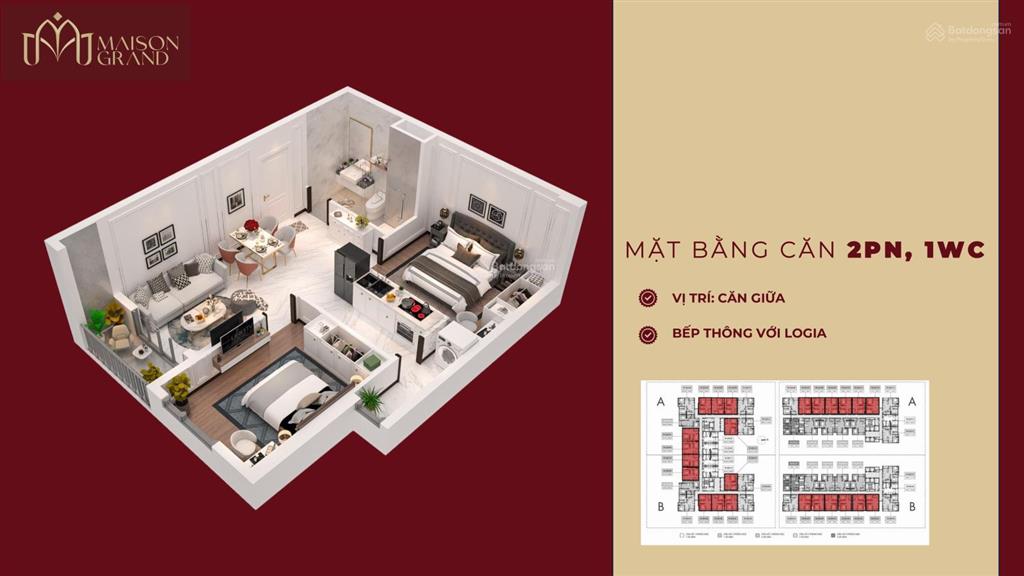 Căn 2pn, dt 58,3m2 maison grand phú mỹ, tp. hcm  giá chỉ 2,3 tỷ/căn   0983 076 ***