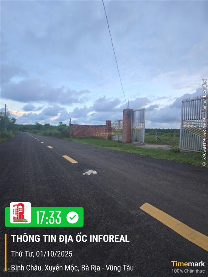 Lô đất vàng bình châu cách biển đúng 3km dt thực tế 1,2ha thích hợp kinh doanh mô hình du lịch