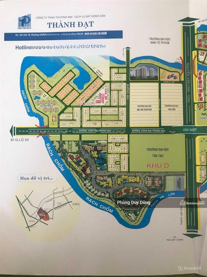Chính chủ bán gấp lô đất trong kdc 13e làng việt kiều phong phú đối diện 13b conic giá 3,8 tỷ