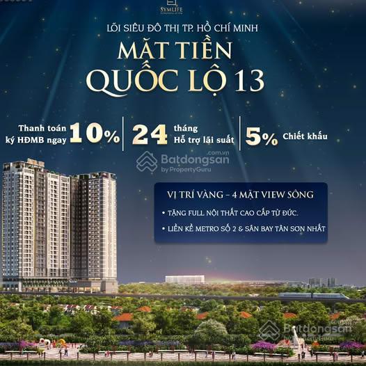 Symlife căn hộ mt quốc lộ 13, 4 mặt view sông, giá chỉ từ 1 tỉ 88/căn 2 phòng ngủ, sổ hồng riêng