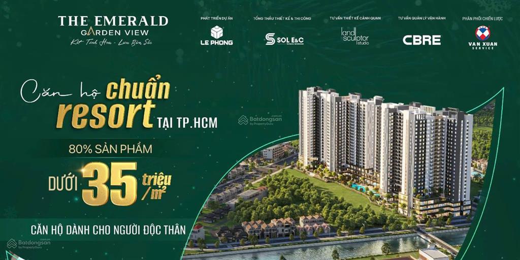 The emerald garden view  căn hộ chuẩn resort tại ql13 giá chỉ 35tr/m2. booking được ưu đãi x2