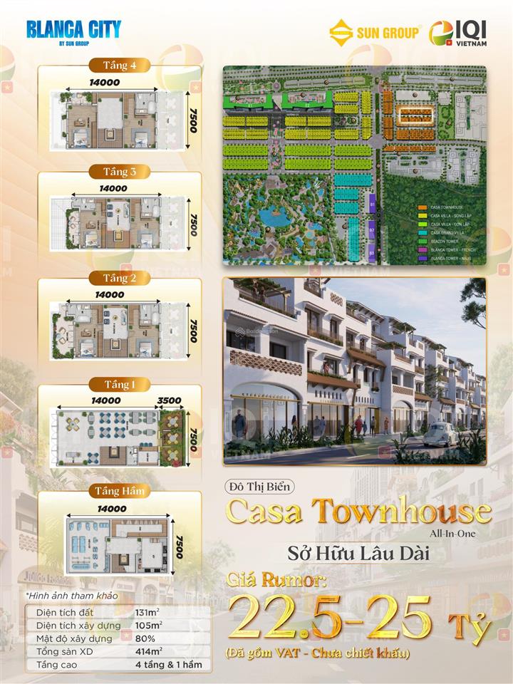 Hàng độc quyền chiết khấu 20% nhà phố, biệt thự blanca city. giá chỉ 18 tỷ/ căn nhà phố 134m2