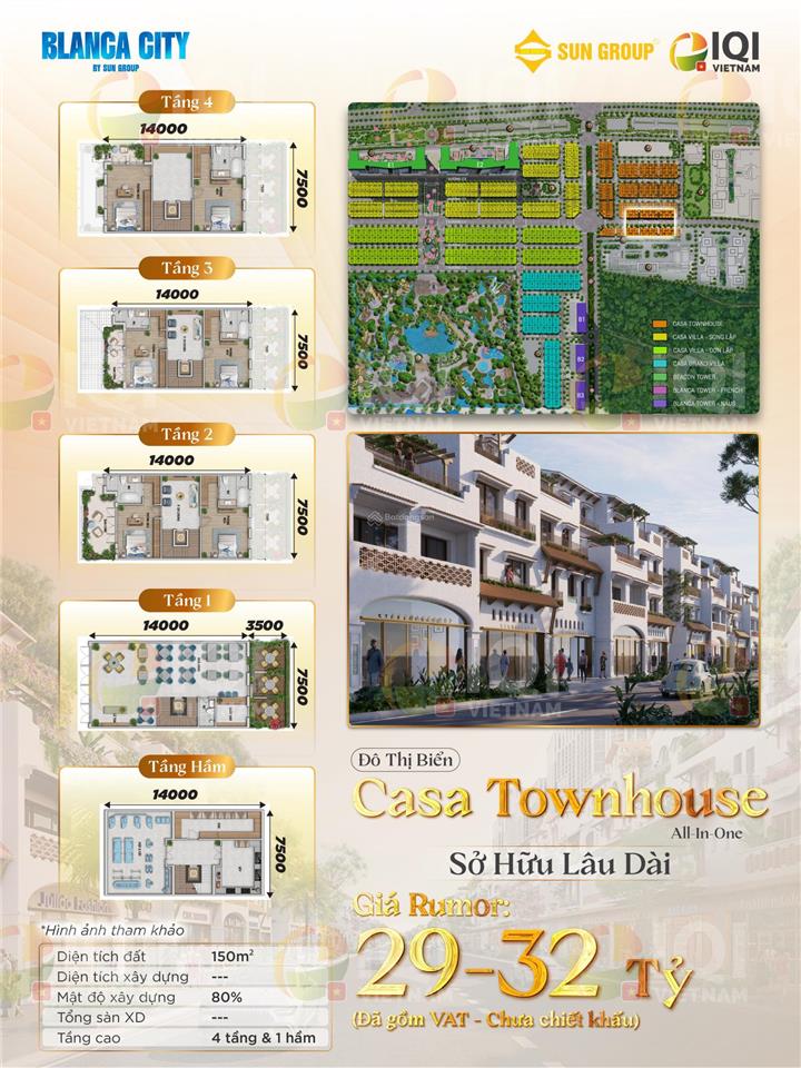 Hàng độc quyền chiết khấu 20% nhà phố, biệt thự blanca city. giá chỉ 18 tỷ/ căn nhà phố 134m2