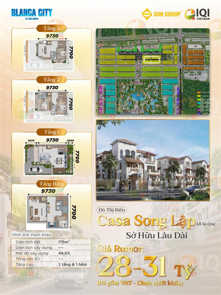 Hàng độc quyền chiết khấu 20% nhà phố, biệt thự blanca city. giá chỉ 18 tỷ/ căn nhà phố 134m2