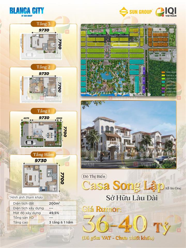 Hàng độc quyền chiết khấu 20% nhà phố, biệt thự blanca city. giá chỉ 18 tỷ/ căn nhà phố 134m2