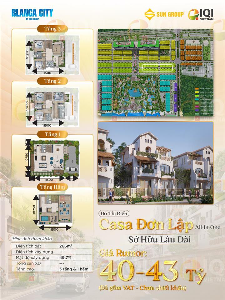Hàng độc quyền chiết khấu 20% nhà phố, biệt thự blanca city. giá chỉ 18 tỷ/ căn nhà phố 134m2
