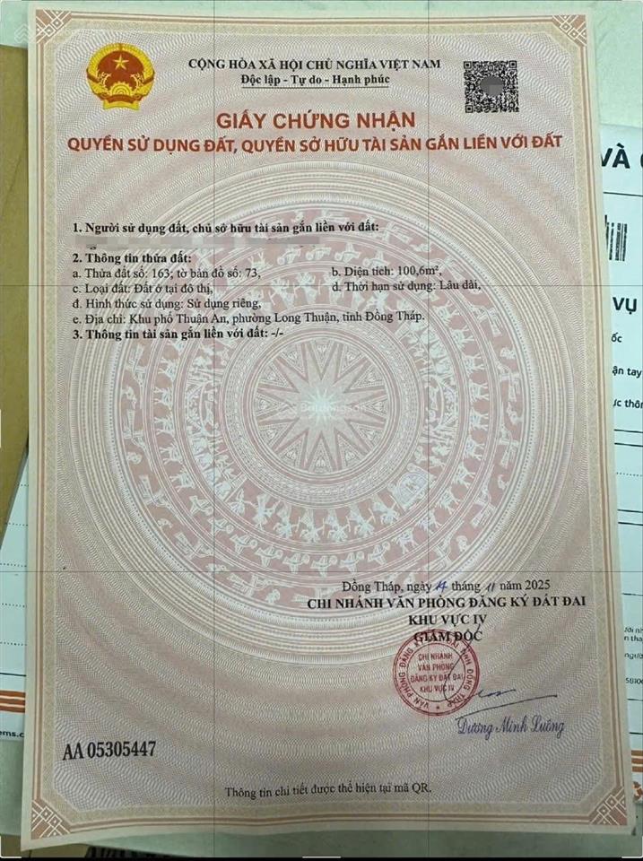 Bán gấp đất ở đô thị phường long thuận, tp. gò công (cũ), tiền giang. 790 tr/100,6m2