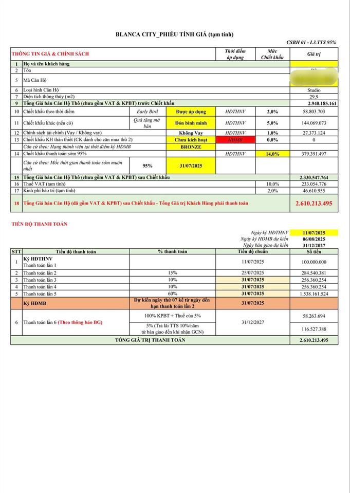 Căn hộ 1pn  45m2, giá 3.861tỷ (giá chủ đầu tư) view sunworld + biển  0973 563 *** em sương