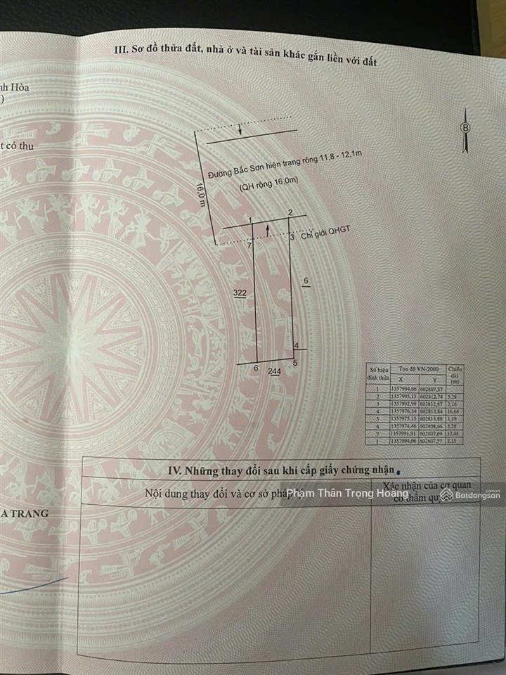 Hàng hiếm duy nhất! bán đất mặt tiền bắc sơn nha trang 104,1m2, cách biển 2 phút chỉ 11,8 tỷ
