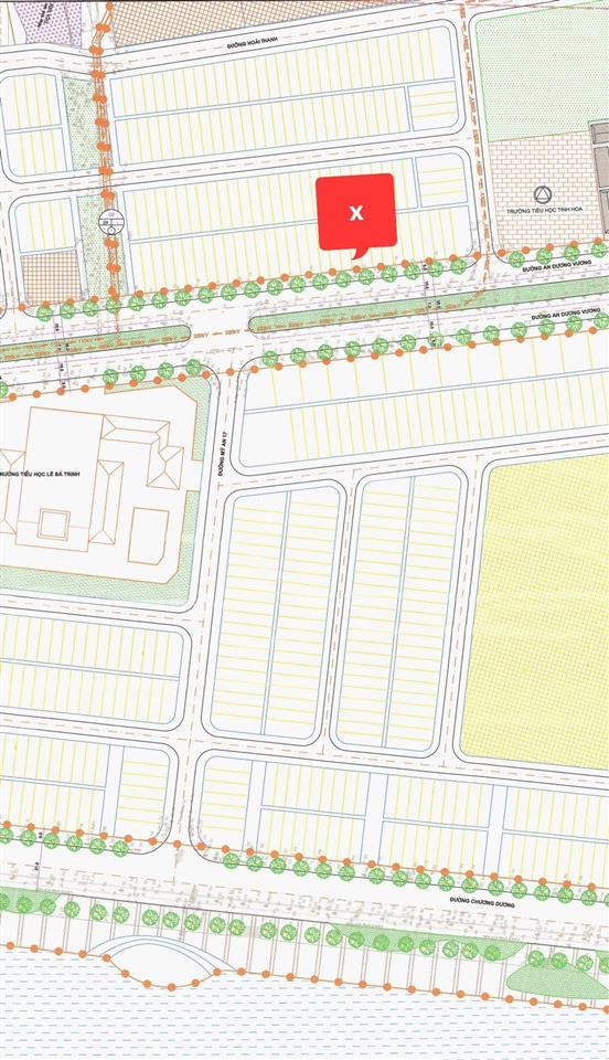 Bán lô đất liền kề đường an dương vương  đường 2 làn 33m  gần sông hàn