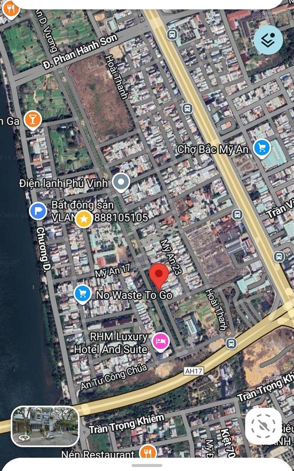 Bán lô đất liền kề đường an dương vương  đường 2 làn 33m  gần sông hàn